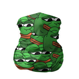 Бандана-труба 3D с принтом Pepe The Frog в Новосибирске, 100% полиэстер, ткань с особыми свойствами — Activecool | плотность 150‒180 г/м2; хорошо тянется, но сохраняет форму | Тематика изображения на принте: frog | meme | memes | pepe | pepe the frog | грустная жабка | лягушка | лягушонок пепе | мем | мемы