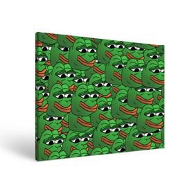 Холст прямоугольный с принтом Pepe The Frog в Новосибирске, 100% ПВХ |  | Тематика изображения на принте: frog | meme | memes | pepe | pepe the frog | грустная жабка | лягушка | лягушонок пепе | мем | мемы