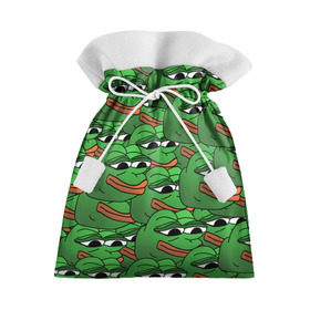 Подарочный 3D мешок с принтом Pepe The Frog в Новосибирске, 100% полиэстер | Размер: 29*39 см | Тематика изображения на принте: frog | meme | memes | pepe | pepe the frog | грустная жабка | лягушка | лягушонок пепе | мем | мемы