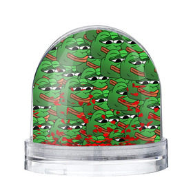 Снежный шар с принтом Pepe The Frog в Новосибирске, Пластик | Изображение внутри шара печатается на глянцевой фотобумаге с двух сторон | frog | meme | memes | pepe | pepe the frog | грустная жабка | лягушка | лягушонок пепе | мем | мемы