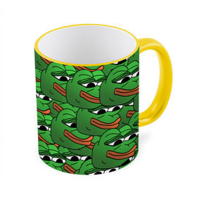 Кружка с полной запечаткой с принтом Pepe The Frog в Новосибирске, керамика | ёмкость 330 мл | Тематика изображения на принте: frog | meme | memes | pepe | pepe the frog | грустная жабка | лягушка | лягушонок пепе | мем | мемы