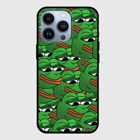 Чехол для iPhone 13 Pro с принтом Pepe The Frog в Новосибирске,  |  | Тематика изображения на принте: frog | meme | memes | pepe | pepe the frog | грустная жабка | лягушка | лягушонок пепе | мем | мемы