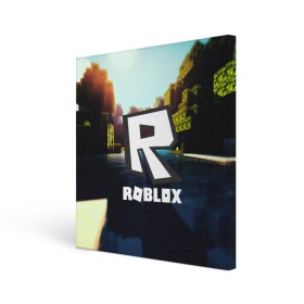 Холст квадратный с принтом ROBLOX в Новосибирске, 100% ПВХ |  | game | gamer | logo | roblox | игры | логотип | роблокс