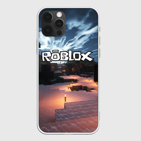 Чехол для iPhone 12 Pro с принтом ROBLOX в Новосибирске, силикон | область печати: задняя сторона чехла, без боковых панелей | game | gamer | logo | roblox | игры | логотип | роблокс