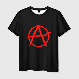 Мужская футболка 3D с принтом Анархия в Новосибирске, 100% полиэфир | прямой крой, круглый вырез горловины, длина до линии бедер | art | rock | sons of anarchy | анархия | арт | группа | егор летов | логотип | музыка | панк | панк рок | прикольная | рок | свобода | хаос