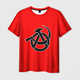 Мужская футболка 3D с принтом Анархия в Новосибирске, 100% полиэфир | прямой крой, круглый вырез горловины, длина до линии бедер | art | rock | sons of anarchy | анархия | арт | группа | егор летов | логотип | музыка | панк | панк рок | прикольная | рок | свобода | хаос