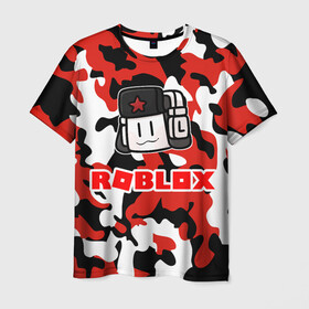 Мужская футболка 3D с принтом ROBLOX в Новосибирске, 100% полиэфир | прямой крой, круглый вырез горловины, длина до линии бедер | game | gamer | logo | minecraft | roblox | simulator | supreme | игра | конструктор | лого | майнкрафт | персонажи | симулятор | строительство | супреме | суприм | суприме | фигура