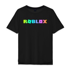 Мужская футболка хлопок Oversize с принтом ROBLOX в Новосибирске, 100% хлопок | свободный крой, круглый ворот, “спинка” длиннее передней части | roblox | игра | компьютерная игра | логотип | онлайн | онлайн игра | роблакс | роблокс