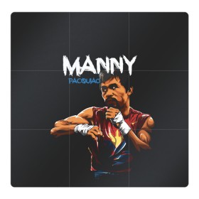 Магнитный плакат 3Х3 с принтом Manny в Новосибирске, Полимерный материал с магнитным слоем | 9 деталей размером 9*9 см | Тематика изображения на принте: manny pacquiao | pac man | pacquiao | бокс | мэнни пакьяо | пакьяо