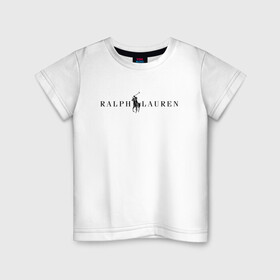 Детская футболка хлопок с принтом Ralph Lauren в Новосибирске, 100% хлопок | круглый вырез горловины, полуприлегающий силуэт, длина до линии бедер | ralph lauren | богато | бренд | всадник | дорого | крикет | лаурен | лошадь | минимализм | поло | премиум | ральф | ральфлаурен | свитшот | тренд | футболка