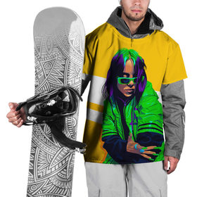 Накидка на куртку 3D с принтом Green Eilish в Новосибирске, 100% полиэстер |  | Тематика изображения на принте: bad guy | billie eilish | music | ocean eyes | pop | билли айлиш | билли эйлиш | девушка | музыка