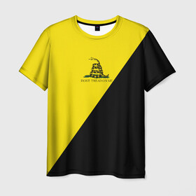 Мужская футболка 3D с принтом Dont tread on me в Новосибирске, 100% полиэфир | прямой крой, круглый вырез горловины, длина до линии бедер | анархия | анархо | антикоммунизм | гадсденовский | змея | капитализм | коммунизм | меня | на | наступай | не | светов | флаг