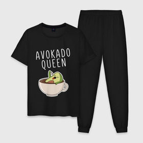 Мужская пижама хлопок с принтом Авокадо. в Новосибирске, 100% хлопок | брюки и футболка прямого кроя, без карманов, на брюках мягкая резинка на поясе и по низу штанин
 | авокадо | веган | еда блогеров | мемы | минимализм | прикольные картинки | прикольные надписи | растение | смешное авокадо | фрукт
