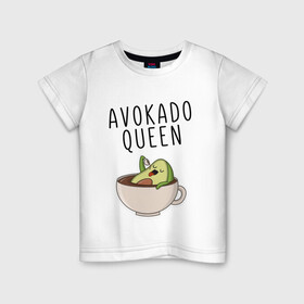 Детская футболка хлопок с принтом Авокадо. в Новосибирске, 100% хлопок | круглый вырез горловины, полуприлегающий силуэт, длина до линии бедер | авокадо | веган | еда блогеров | мемы | минимализм | прикольные картинки | прикольные надписи | растение | смешное авокадо | фрукт