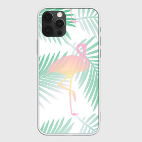 Чехол для iPhone 12 Pro Max с принтом Фламинго в джунглях в Новосибирске, Силикон |  | Тематика изображения на принте: арт | джунгли | лес | леса | пальма | пальмы | папоротник | розовый фламинго | фламинго
