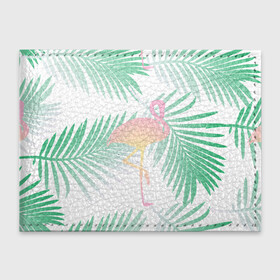 Обложка для студенческого билета с принтом Фламинго в джунглях в Новосибирске, натуральная кожа | Размер: 11*8 см; Печать на всей внешней стороне | Тематика изображения на принте: арт | джунгли | лес | леса | пальма | пальмы | папоротник | розовый фламинго | фламинго