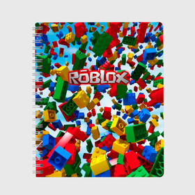 Тетрадь с принтом Roblox Cubes в Новосибирске, 100% бумага | 48 листов, плотность листов — 60 г/м2, плотность картонной обложки — 250 г/м2. Листы скреплены сбоку удобной пружинной спиралью. Уголки страниц и обложки скругленные. Цвет линий — светло-серый
 | game | game roblox | logo roblox | online game | r | roblox | игра | игра роблокс | лого | лого роблокс | логотип | надпись | онлайн игра | онлайн игра роблокс | роблокс