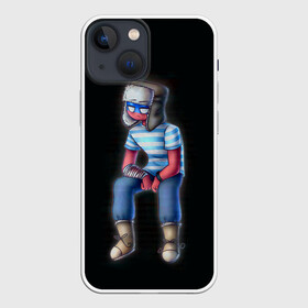 Чехол для iPhone 13 mini с принтом CountryHumans   Россия в Новосибирске,  |  | Тематика изображения на принте: 23 | army | country | countryhumans | humans | memes | patriot | russia | армия | звезда | красная | мем | патриот | россия | страна | тельняшка | флаг | человечек | шапка