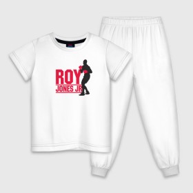 Детская пижама хлопок с принтом Roy Jones Jr. в Новосибирске, 100% хлопок |  брюки и футболка прямого кроя, без карманов, на брюках мягкая резинка на поясе и по низу штанин
 | captain hook | roy jones | roy levesta jones | бокс | капитан хук | рой джонс