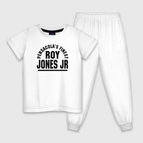 Детская пижама хлопок с принтом Roy Jones Jr. в Новосибирске, 100% хлопок |  брюки и футболка прямого кроя, без карманов, на брюках мягкая резинка на поясе и по низу штанин
 | captain hook | roy jones | roy levesta jones | бокс | капитан хук | рой джонс