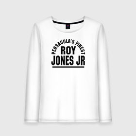 Женский лонгслив хлопок с принтом Roy Jones Jr. в Новосибирске, 100% хлопок |  | Тематика изображения на принте: captain hook | roy jones | roy levesta jones | бокс | капитан хук | рой джонс