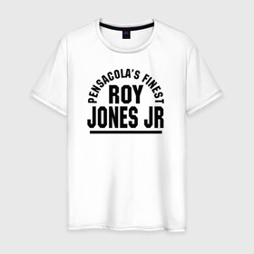 Мужская футболка хлопок с принтом Roy Jones Jr. в Новосибирске, 100% хлопок | прямой крой, круглый вырез горловины, длина до линии бедер, слегка спущенное плечо. | captain hook | roy jones | roy levesta jones | бокс | капитан хук | рой джонс