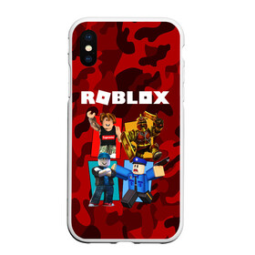 Чехол для iPhone XS Max матовый с принтом ROBLOX в Новосибирске, Силикон | Область печати: задняя сторона чехла, без боковых панелей | game | gamer | logo | minecraft | roblox | simulator | supreme | игра | конструктор | лого | майнкрафт | персонажи | симулятор | строительство | супреме | суприм | суприме | фигура