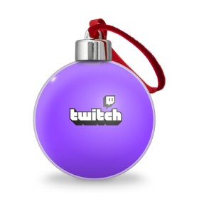 Ёлочный шар с принтом Twitch в Новосибирске, Пластик | Диаметр: 77 мм | twich | twitch | twitch logo | twitch tv | твитч | твитч тв | твич | твич тв