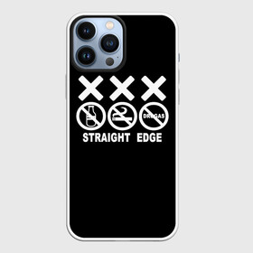 Чехол для iPhone 13 Pro Max с принтом straight edge в Новосибирске,  |  | edge | hardcore | no drugs | straight | straight edge | sxe | грань | четкая | чёткая грань