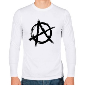 Мужской лонгслив хлопок с принтом АНАРХИЯ в Новосибирске, 100% хлопок |  | anarchy | riot | rock | анархия | бунт | знаки | музыка | панки | рок | символ