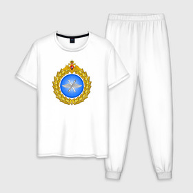 Мужская пижама хлопок с принтом Военно - воздушные силы в Новосибирске, 100% хлопок | брюки и футболка прямого кроя, без карманов, на брюках мягкая резинка на поясе и по низу штанин
 | 