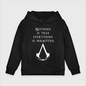 Детское худи Oversize хлопок с принтом ASSASSIN`S CREED в Новосибирске, френч-терри — 70% хлопок, 30% полиэстер. Мягкий теплый начес внутри —100% хлопок | боковые карманы, эластичные манжеты и нижняя кромка, капюшон на магнитной кнопке | slayer | асасин | ассасин крид | ассассин | тамплиеры