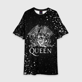 Детское платье 3D с принтом QUEEN | КВИН (Z) в Новосибирске, 100% полиэстер | прямой силуэт, чуть расширенный к низу. Круглая горловина, на рукавах — воланы | queen | rock | брайан мэи | группа queen | группа квин | джон дикон | квин | королева | король | роджер тейлор | рок | фредди меркьюри