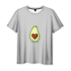Мужская футболка 3D с принтом Авокадо сердечко в Новосибирске, 100% полиэфир | прямой крой, круглый вырез горловины, длина до линии бедер | авокадо | авокадо с сердечком | авокадо сердечко | авокадо сердце | авокадо эмоции | сердечко | четыре | четыре авокадо