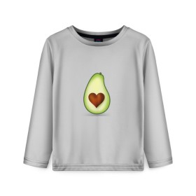 Детский лонгслив 3D с принтом Авокадо сердечко в Новосибирске, 100% полиэстер | длинные рукава, круглый вырез горловины, полуприлегающий силуэт
 | авокадо | авокадо с сердечком | авокадо сердечко | авокадо сердце | авокадо эмоции | сердечко | четыре | четыре авокадо
