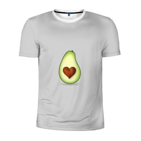 Мужская футболка 3D спортивная с принтом Авокадо сердечко в Новосибирске, 100% полиэстер с улучшенными характеристиками | приталенный силуэт, круглая горловина, широкие плечи, сужается к линии бедра | Тематика изображения на принте: авокадо | авокадо с сердечком | авокадо сердечко | авокадо сердце | авокадо эмоции | сердечко | четыре | четыре авокадо