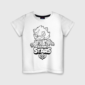 Детская футболка хлопок с принтом Brawl Stars LEON (раскраска) в Новосибирске, 100% хлопок | круглый вырез горловины, полуприлегающий силуэт, длина до линии бедер | brawl | brawl stars | crow | leon | sally | shark | stars | акула | бравл | бравл старс | браво старс | игра | компьютерная | кров | леон | леон акула | раскраска | старс | шарк