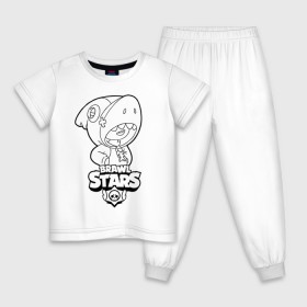 Детская пижама хлопок с принтом Brawl Stars LEON (раскраска) в Новосибирске, 100% хлопок |  брюки и футболка прямого кроя, без карманов, на брюках мягкая резинка на поясе и по низу штанин
 | Тематика изображения на принте: 