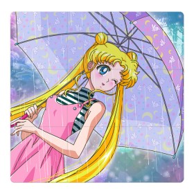 Магнитный плакат 3Х3 с принтом Sailor Moon в Новосибирске, Полимерный материал с магнитным слоем | 9 деталей размером 9*9 см | baby | bunny | girl | like | pink | sailormoon | usagi | вода капли | воин | волосы | глаза | девушка | дождь | зайчик | зонтик | котик | кролик | лето | луна | малышка | матроска | небо | облака | природа | радуга | розовый