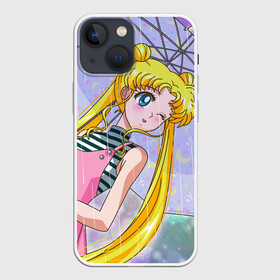 Чехол для iPhone 13 mini с принтом Sailor Moon в Новосибирске,  |  | baby | bunny | girl | like | pink | sailormoon | usagi | вода капли | воин | волосы | глаза | девушка | дождь | зайчик | зонтик | котик | кролик | лето | луна | малышка | матроска | небо | облака | природа | радуга | розовый