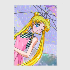 Постер с принтом Sailor Moon в Новосибирске, 100% бумага
 | бумага, плотность 150 мг. Матовая, но за счет высокого коэффициента гладкости имеет небольшой блеск и дает на свету блики, но в отличии от глянцевой бумаги не покрыта лаком | baby | bunny | girl | like | pink | sailormoon | usagi | вода капли | воин | волосы | глаза | девушка | дождь | зайчик | зонтик | котик | кролик | лето | луна | малышка | матроска | небо | облака | природа | радуга | розовый