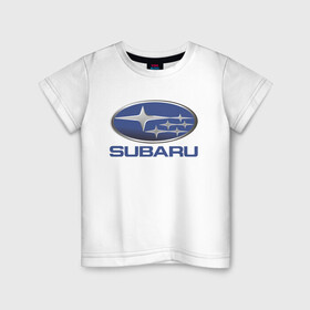 Детская футболка хлопок с принтом  SUBARU в Новосибирске, 100% хлопок | круглый вырез горловины, полуприлегающий силуэт, длина до линии бедер | Тематика изображения на принте: 2020 | auto | forester | impreza | outback | sport | sti | subaru | tribeca | wrx | авто | автомобиль | автомобильные | аутбек | бренд | врх | импреза | марка | машины | оутбек | спорт | сти | субару | трибека | форестер