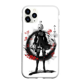 Чехол для iPhone 11 Pro матовый с принтом 2B Ink Sakura dawn в Новосибирске, Силикон |  | 2a | 2b | 9s | andoird | ink | japanese | kanji | nier automata | nuar | sakura | yohra | андроид | кандзи | нуар | сакура | чернила | япония