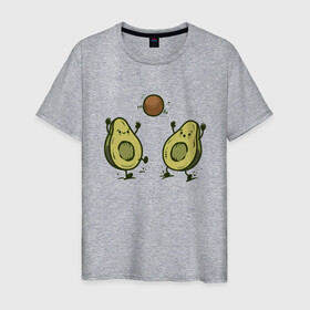 Мужская футболка хлопок с принтом Авокадик в Новосибирске, 100% хлопок | прямой крой, круглый вырез горловины, длина до линии бедер, слегка спущенное плечо. | avocado | vegan | vegetarian | авокадо | веган | вегетарианство