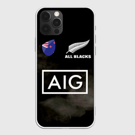 Чехол для iPhone 12 Pro с принтом ALL BLACKS в Новосибирске, силикон | область печати: задняя сторона чехла, без боковых панелей | Тематика изображения на принте: all blacks | new zealandd | rugby | новая зеландия | олл блэкс | регби | хака