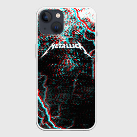 Чехол для iPhone 13 с принтом METALLICA GLITCH STORM в Новосибирске,  |  | Тематика изображения на принте: metallica | rock | джеймс хэтфилд | джейсон ньюстед | дэйв мастейн | кирк хэмметт | клифф бёртон | ларс ульрих | металлика | музыка | роберт трухильо | рок