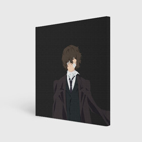 Холст квадратный с принтом Osamu Dazai в Новосибирске, 100% ПВХ |  | bungou | dazai | dogs | osamu | stray | асаму | бродячие псы | бродячих | дадзай | дазай | литературные гении | осаму | проза | псов