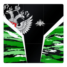 Магнитный плакат 3Х3 с принтом Пограничные Войска в Новосибирске, Полимерный материал с магнитным слоем | 9 деталей размером 9*9 см | 23 февраля | army | армия | войска | герб | граница | зеленый | знак | камуфляж | кгб | медаль | надпись | орел | пв | петлицы | погран | погранвойска | погранец | погранична | пограничник | пограничные