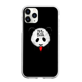 Чехол для iPhone 11 Pro матовый с принтом _Panda_ в Новосибирске, Силикон |  | Тематика изображения на принте: color | have | hunter | panda | text | we | yes | австралия | арт | бе | высунула | глаза | голова | да | дикое | есть | животное | лбу | млекопитающее | на | надпись | нас | нос | охотник | панда | панды | показывает