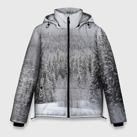Мужская зимняя куртка 3D с принтом Зимняя природа в Новосибирске, верх — 100% полиэстер; подкладка — 100% полиэстер; утеплитель — 100% полиэстер | длина ниже бедра, свободный силуэт Оверсайз. Есть воротник-стойка, отстегивающийся капюшон и ветрозащитная планка. 

Боковые карманы с листочкой на кнопках и внутренний карман на молнии. | Тематика изображения на принте: winter | белый | зима | искусство | лес | природа | снег | снежная | текстура | текстуры